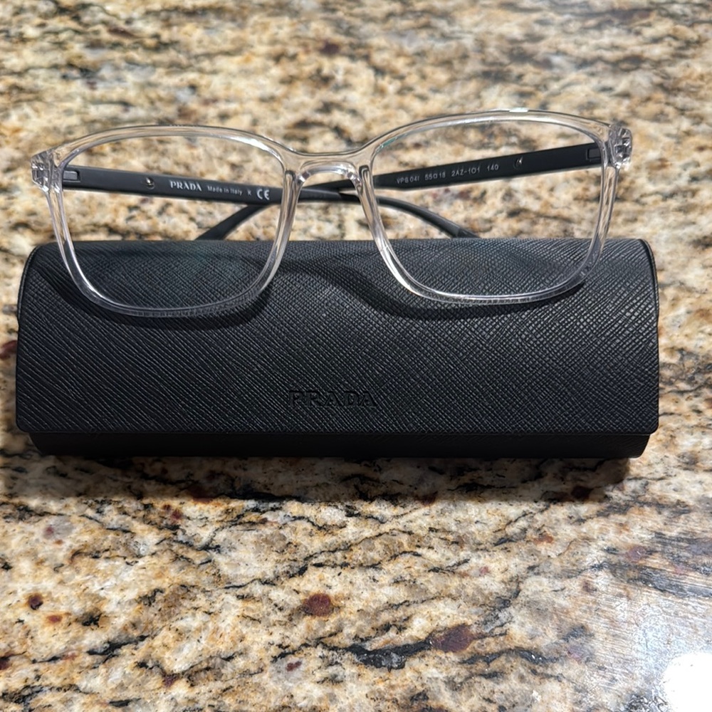 Prada Clear Frame Glasses Sleek Modern Design